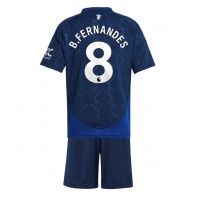 Manchester United Bruno Fernandes #8 Auswärts Trikotsatz Kinder 2024-25 Kurzarm (+ Kurze Hosen)